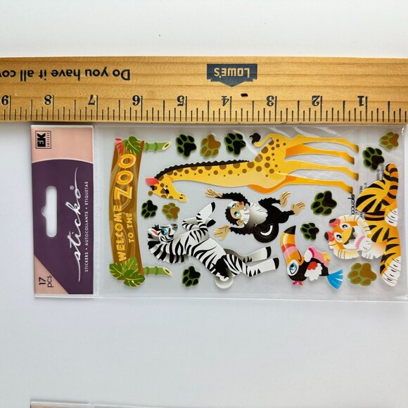 EK Sticko Welcome To The Zoo Stickers - 3 Packs x 17 Pieces Each - Picture 2 of 2